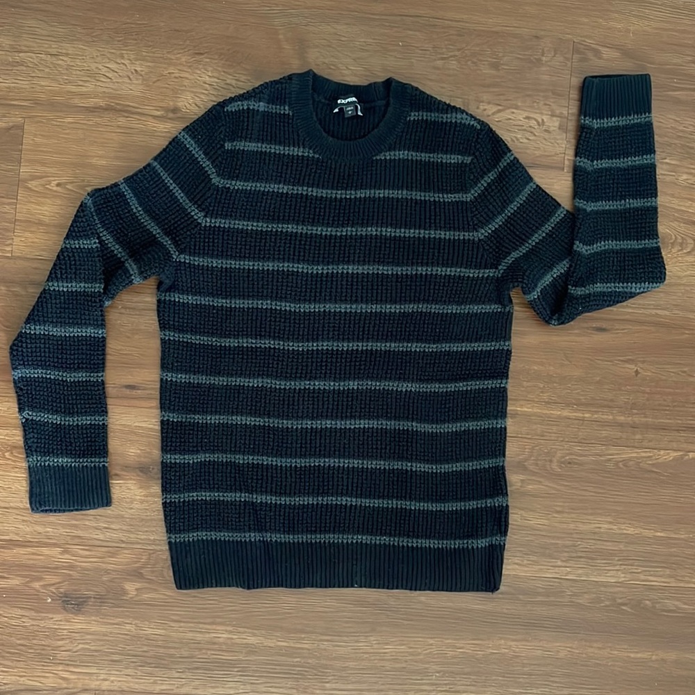 Black striped sweater men 100%cotton
